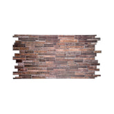 Stacked Slate Brown 3D PVC Wall Panels for Interior Decor, Bathrooms, Lobbies (10-Pieces)