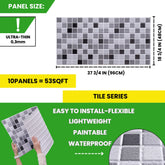 New York Mosaic 3D PVC Wall Panels for Interior Decor (10-Pieces)