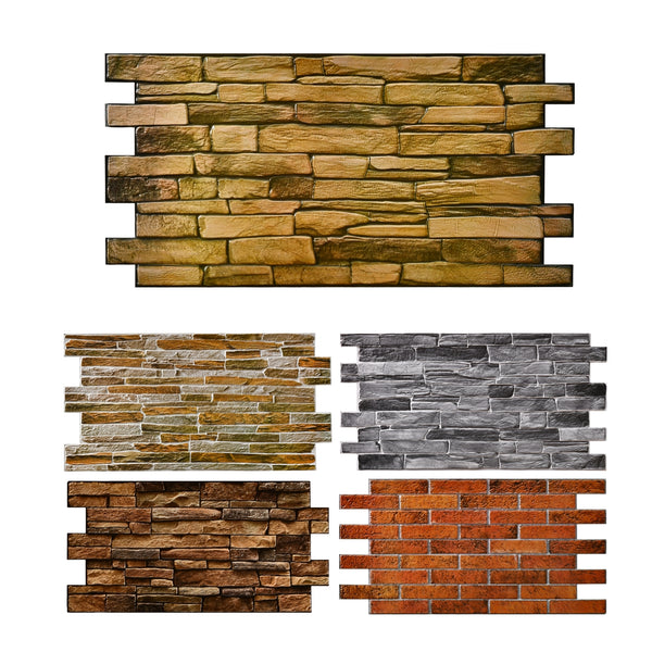 10pcs (53sqft) 3D Wall Panels for Interior Decor: Perfect for Kitchen Backsplash Bathrooms, Living Rooms, Offices (Slate Beige)