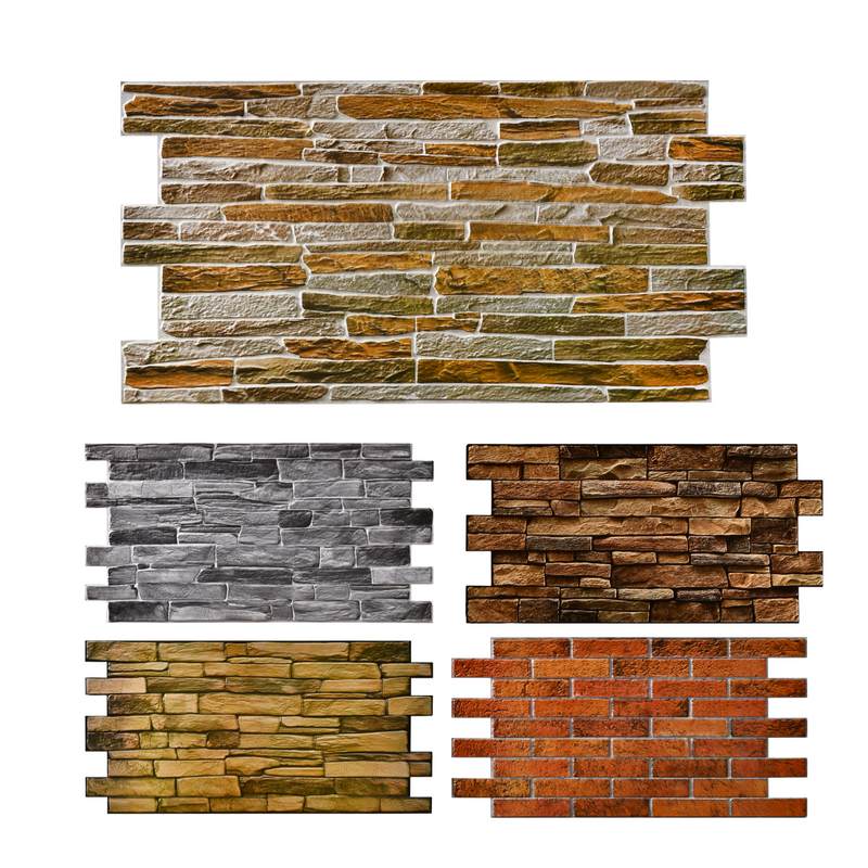 10pcs (53sqft) 3D Wall Panels for Interior Decor: Perfect for Kitchen Backsplash Bathrooms, Living Rooms, Offices (Shale Ochre)