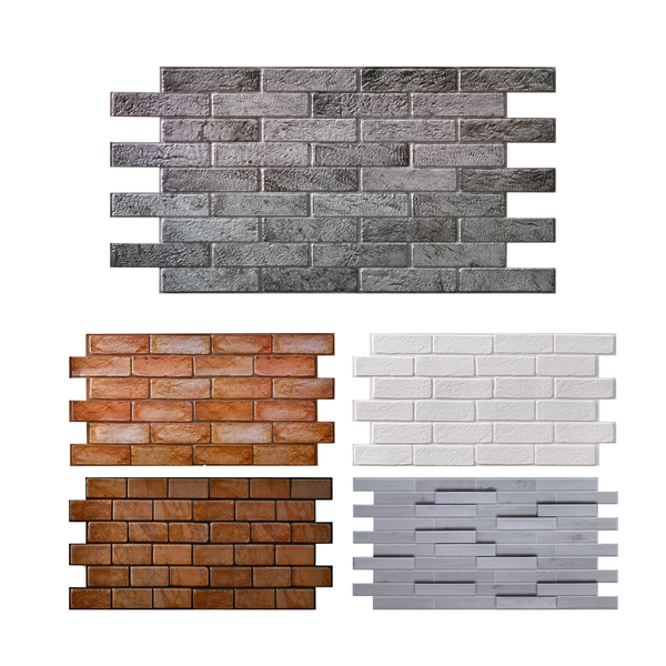 10pcs (53sqft) 3D Wall Panels for Interior Decor: Perfect for Kitchen Backsplash Bathrooms, Living Rooms, Offices (Gray Brick)