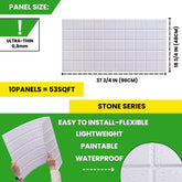White Square Tile 3D PVC Wall Panels for Interior Decor, Bathrooms, Lobbies (10-Pieces)