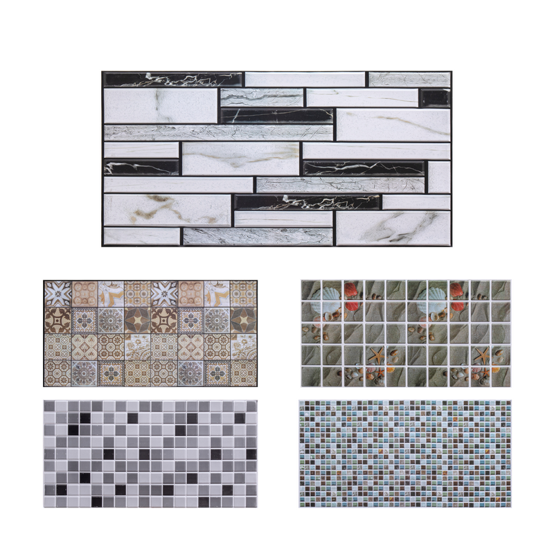 10pcs(53sqft) 3D Wall Panels, Kitchen Backsplash, Wall Tiles, Accent Wall Panels, Wall Panels for Interior Wall Decor, PVC Wall Panel, Backsplash Tile, Wall Paneling, White Tile (Mixed Marble)