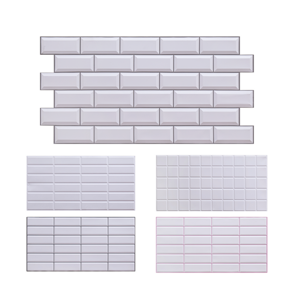 10pcs(53sqft) 3D Wall Panels, Kitchen Backsplash, Wall Tiles, Accent Wall Panels, Wall Panels for Interior Wall Decor, PVC Wall Panel, Backsplash Tile, Wall Paneling, Subway Tile (Gray Seam)