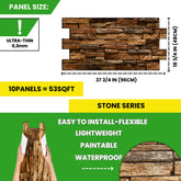 3D PVC Wall Panels for Interior Decor Slate Brown (10-Pieces)