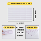 Plain White with Pink Seam – 3D Wall Panels (10pcs | 53 Sq Ft)