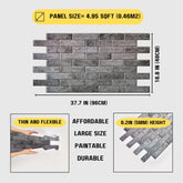 Finecraft Decor PVC Gray Brick Wall Panels – 10pcs