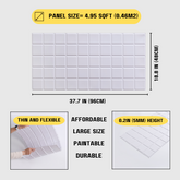 White Square Tile – 3D Wall Panels (10pcs | 53 Sq Ft)