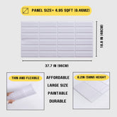 3D Wall Panels – Plain White (10pcs | 53 Sq Ft)