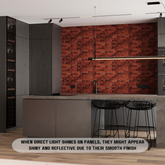Red Brick3D PVC Wall Panels for Interior Decor (10-Pieces)