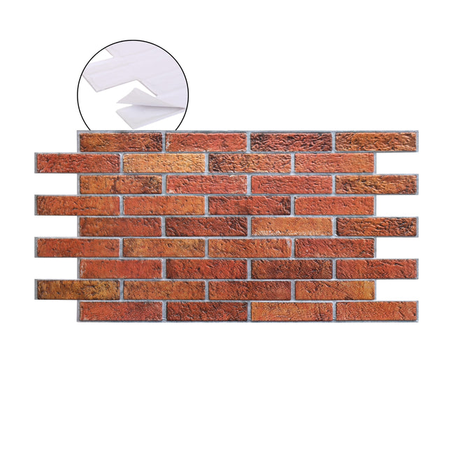 Peel & Stick Red Brick 3D PVC Wall Panels (5-Pieces) – Finecraft Decor