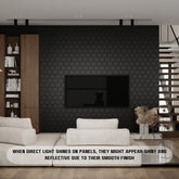 Black Hexagon 3D Wall Panels – 10pcs (53 Sq Ft)