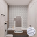 White Tile Gray Seam 3D PVC Wall Panels for Interior Decor (10-Pieces)