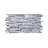 Stacked Slate Gray 3D PVC Wall Panels for Interior Decor, Bathrooms, Lobbies (10-Pieces)
