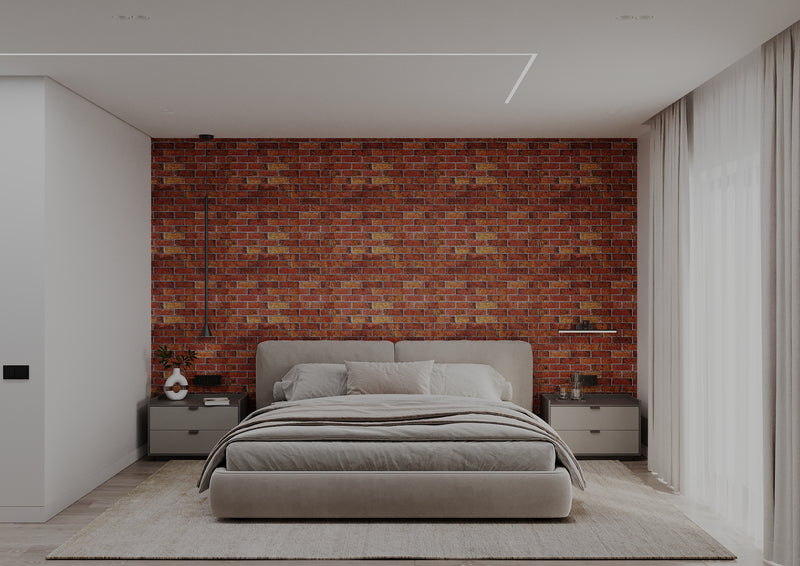 10pcs (53sqft)3D Wall Panels for Interior Decor (Red Brick)