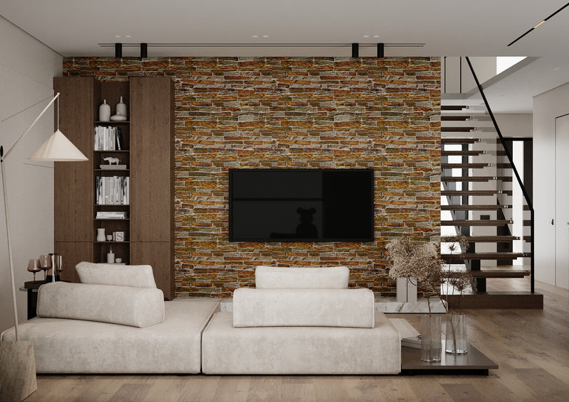 10pcs (53sqft) 3D Wall Panels for Interior Decor: Perfect for Kitchen Backsplash Bathrooms, Living Rooms, Offices (Shale Ochre)