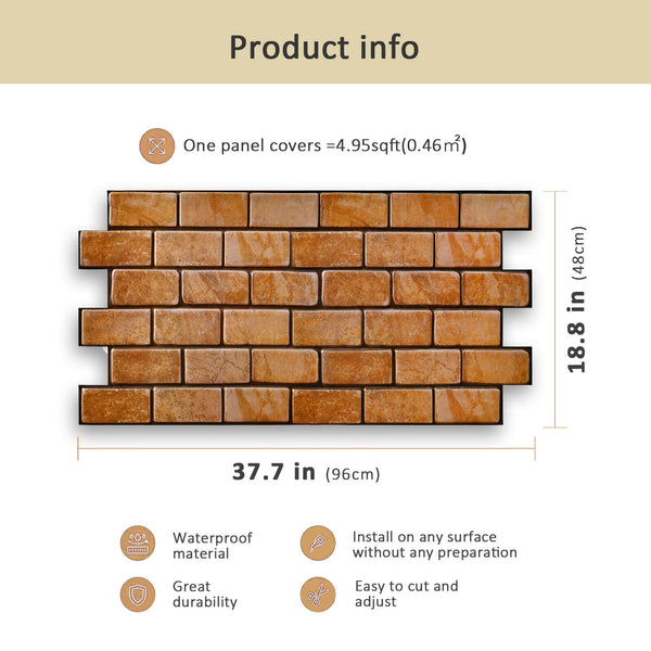 accent wall panel light brown brick
