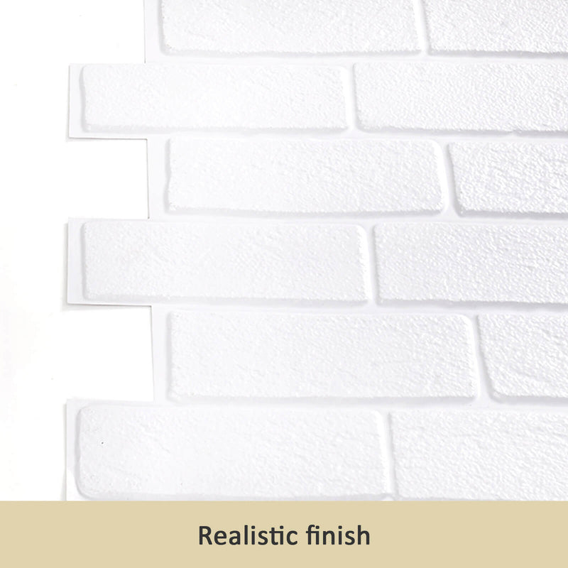 white brick 3D wall panel